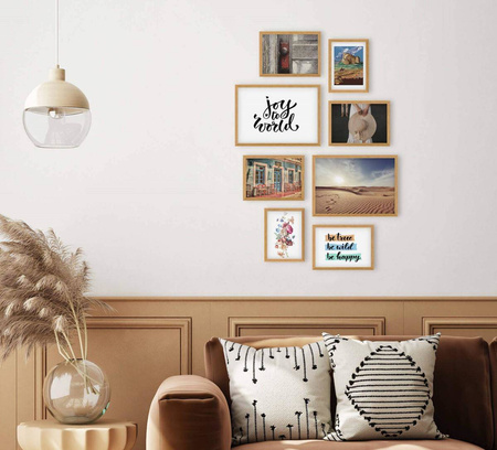 Zestaw jasnobrązowych ramek na 8 zdjęć PINIA 00 GF0007