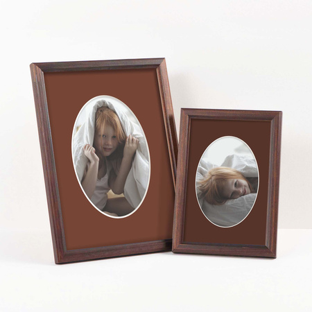 Passe partout 30x40 (24x30) OWAL BRĄZOWE CHOCOLATE - LUCA Q5603