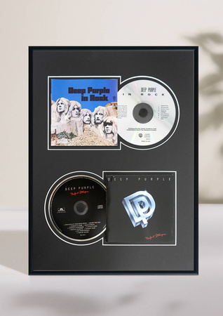 Ramka na 2 płyty CD w kolorze czarnym. Ramka aluminiowa o rozmiarze 30x40 cm