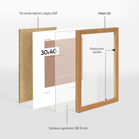 Pakiet ramek drewnianych 5 szt. PINIA 00 30x40 cm