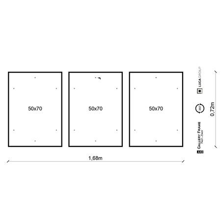 FDM – Galeria 2001 | Zestaw eleganckich ramek ściennych (czarne, 168 × 72 cm)