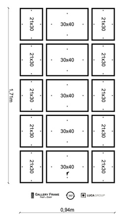 Zestaw białych ramek na 15 zdjęć PINIA 1 GF0029