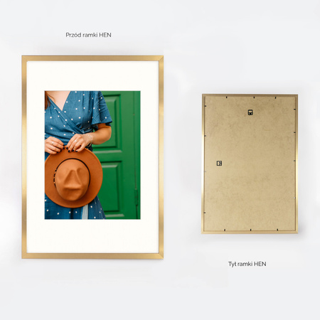Ramka złota HEN PASS Z z passe-partout – rozmiar 40x60 cm (okienko 30x40 cm)