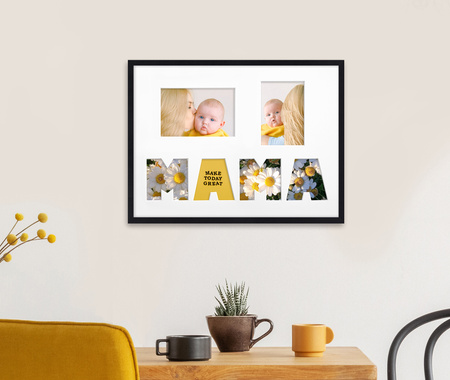 Ramka na zdjęcia MAMA czarna. Ramka na kolaż 6 zdjęć o rozmiarze 30x40 cm