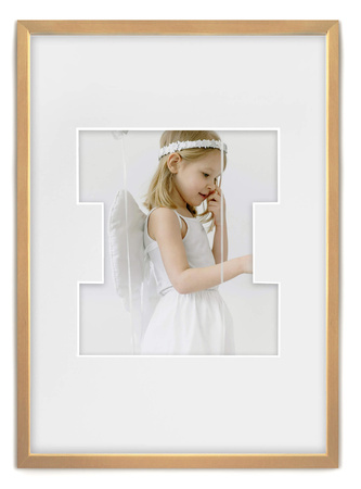 Ramka LITERKA "I" jasne drewno. Ramka z passe partout o rozmiarze 21x30 cm