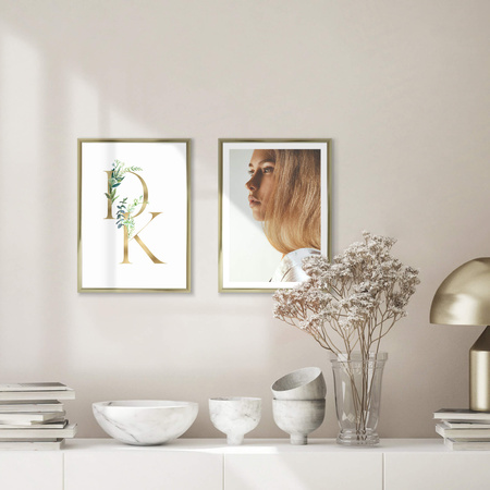 Ramka aluminiowa złota błyszcząca QAL 50x70 cm