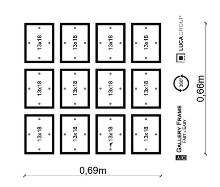 Zestaw białych ramek na 12 zdjęć PINIA 1 GF0018