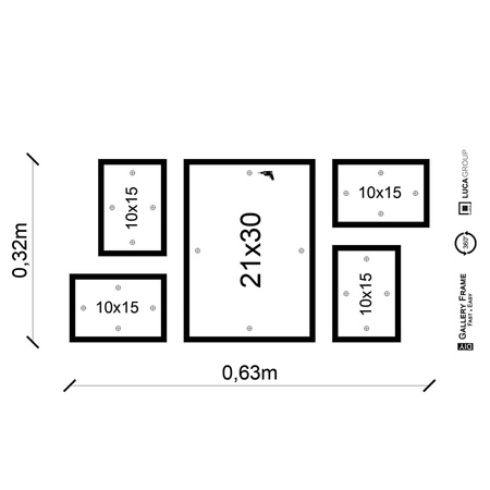 Zestaw naturanych ramek na 5 zdjęć PINIA 00 GF0045