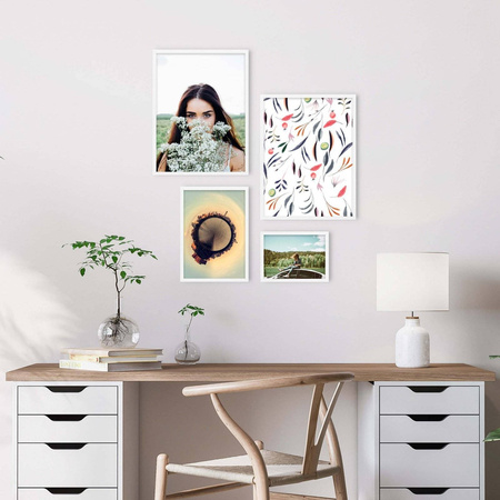 Zestaw białych ramek na 4 zdjęć PINIA 1 GF0008