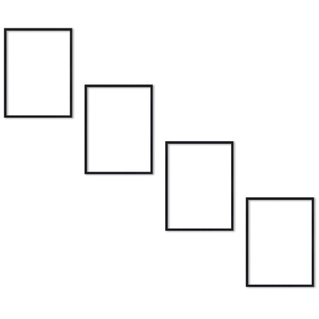 Zestaw czarnych ramek na 4 zdjęcia PINIA 2 GF0034 L