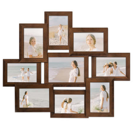 Multirama na 9 zdjęć MULTI HEN 4 ramka na zdjęcia w kolorze brązowym