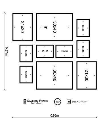 Zestaw czarnych ramek na 10 zdjęć PINIA 2 GF0011
