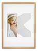 Ramka LITERKA "K" jasne drewno. Ramka z passe partout o rozmiarze 21x30 cm
