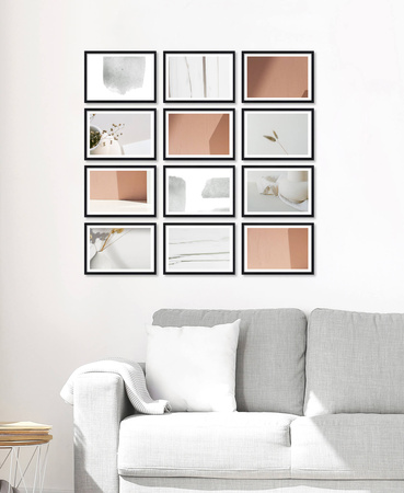 Zestaw czarnych ramek na 12 zdjęć PINIA 2 GF0021