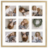 Foto Galeria 40x40 cm - ramka z passe partout na 9 zdjęć 10x10 cm kolor dębowy