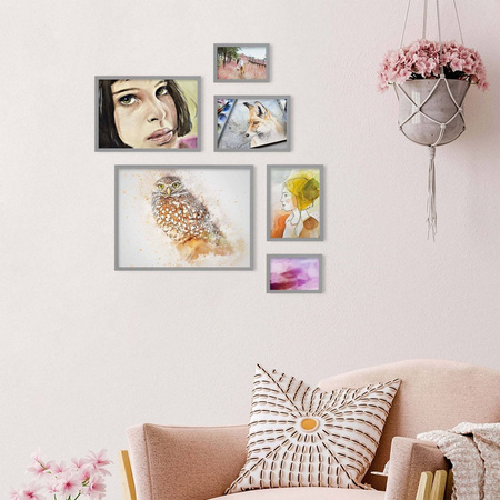 Zestaw szarych ramek na 6 zdjęć PINIA 05 GF0010