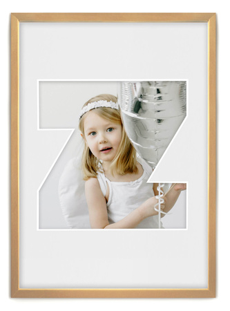 Ramka LITERKA "Z" Jasne Drewno. Ramka z passe partout o rozmiarze 21x30 cm