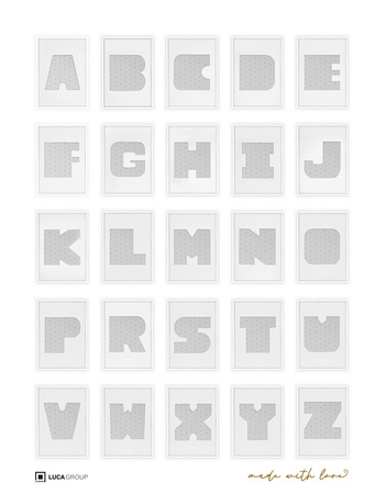 Ramka LITERKA "M" Biała. Ramka z passe partout o rozmiarze 21x30 cm