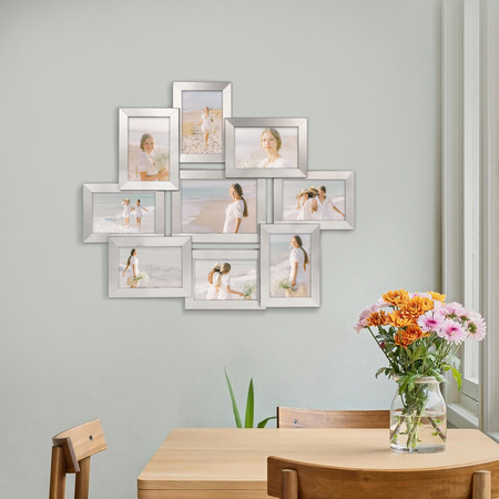Multirama na 9 zdjęć MULTI HEN S ramka na zdjęcia w kolorze srebrnym
