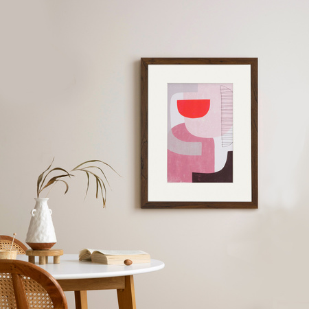 Ramka brązowa HEN PASS 4 z passe-partout – rozmiar 30x40 cm (okienko 21x30 cm)