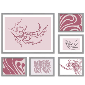 Zestaw szarych ramek na 6 zdjęć PINIA 05 GF0002