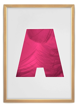 Ramka LITERKA "A" jasne drewno - Ramka z passe partout o rozmiarze 21x30 cm