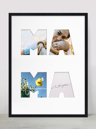 Ramka na zdjęcia MAMA czarna. Ramka z passe partout o rozmiarze 30x40 cm