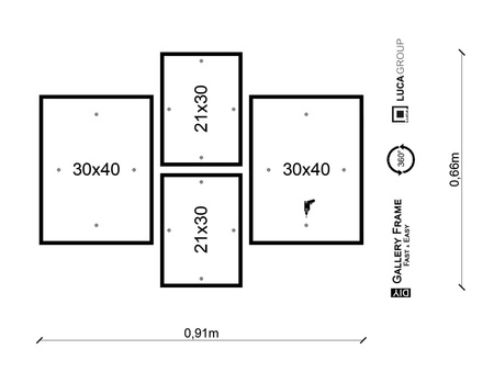 Zestaw czarnych ramek na 4 zdjęć PINIA 2 GF0012