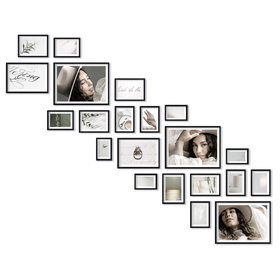 Zestaw czarnych ramek na 21 zdjęć PINIA 2 GF0035 L