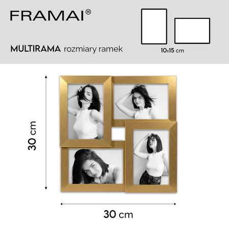 Multirama MULTI HEN ZŁOTA ramka na 4 zdjęcia