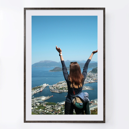 Ramka drewniana FIT 3 w kolorze brązowym 50x70 cm