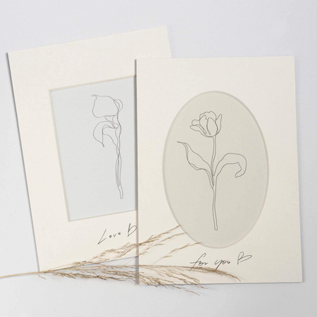 Passe partout 40x50 (24x30) BIAŁY OWAL MILK MLECZNY - LUCA Q5105