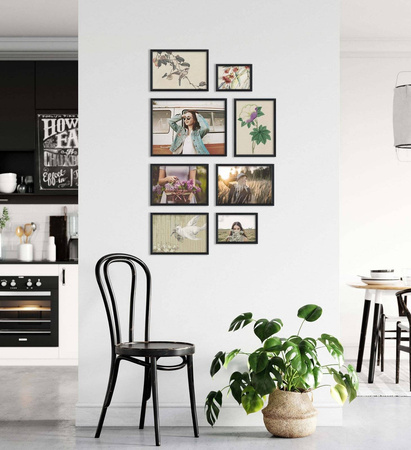 Zestaw czarnych ramek na 8 zdjęć HIT 02 GF0009