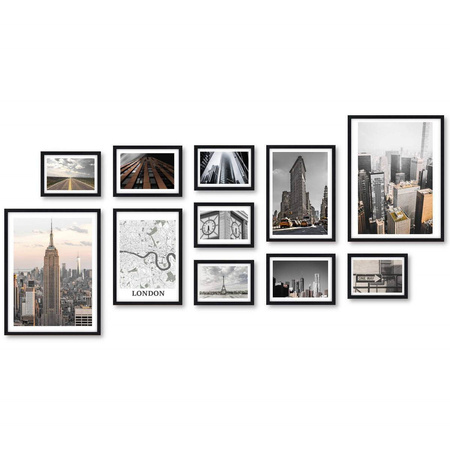 Zestaw czarnych ramek na 11 zdjęć PINIA 2 GF0005