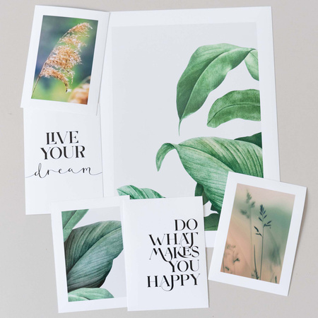 Zestaw plakatów Green Start w ramkach w kolorze naturalnego drewna