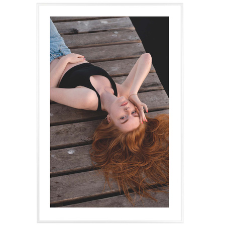 Ramka aluminiowa biała QAL 62x93 cm