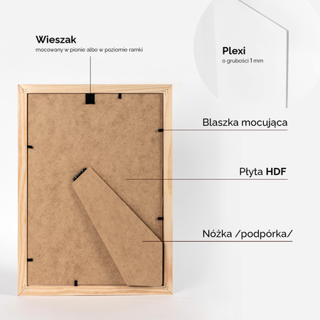 Pakiet ramek z drewna 5szt. RAW 21x29,7 cm