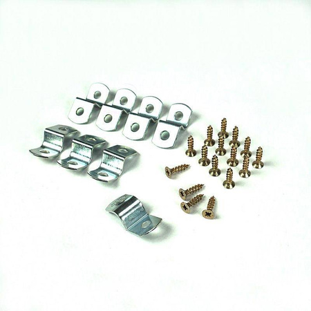 Komplet blaszek 9 mm do montażu obrazów. Zestaw zawiera wkręty.