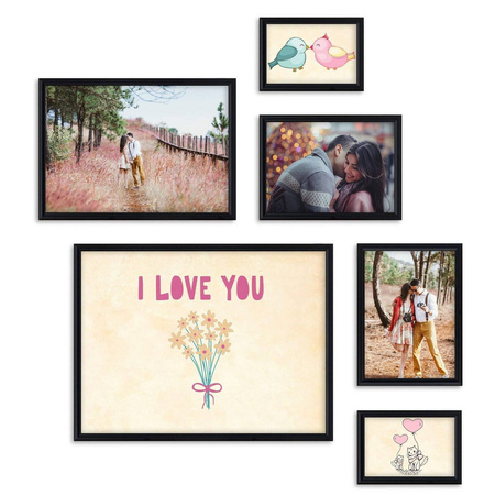 Zestaw czarnych ramek na 6 zdjęć HIT 02 GF0010