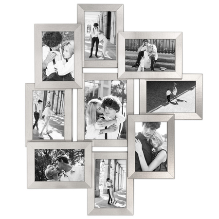 Multirama na 9 zdjęć MULTI HEN S ramka na zdjęcia w kolorze srebrnym