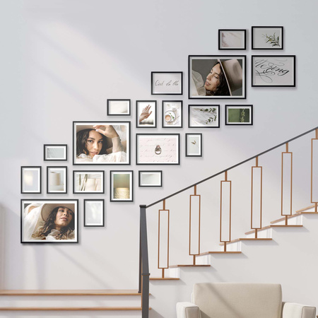 Zestaw czarnych ramek na 21 zdjęć PINIA 2 GF0035 R