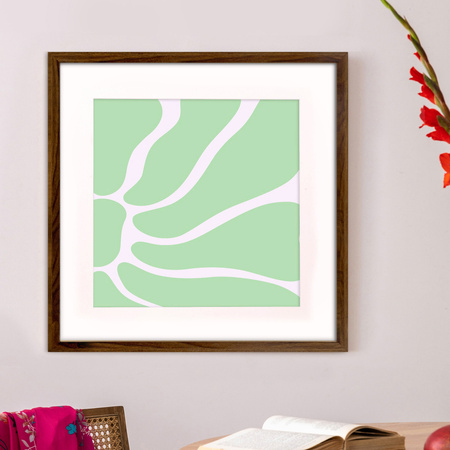 Ramka brązowa HEN PASS 4 z passe-partout – rozmiar 50X50 cm (okienko 40x40 cm)