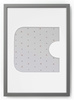 Ramka LITERKA "C" Szara - Ramka z passe partout o rozmiarze 21x30 cm