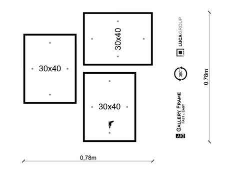 Zestaw czarnych ramek na 3 zdjęć PINIA 2 GF0013