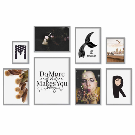 Zestaw szarych ramek na 8 zdjęć PINIA 05 GF0009
