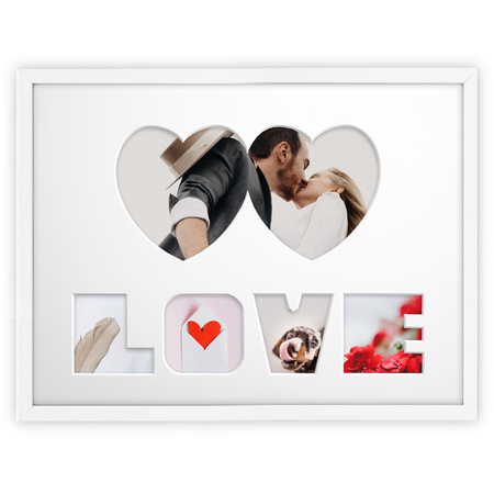 Ramka na zdjęcia LOVE - BIAŁA. Ramka z passe partout o rozmiarze 30x40 cm