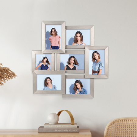 Multirama na 7 zdjęć MULTI HEN S ramka na zdjęcia - srebrna