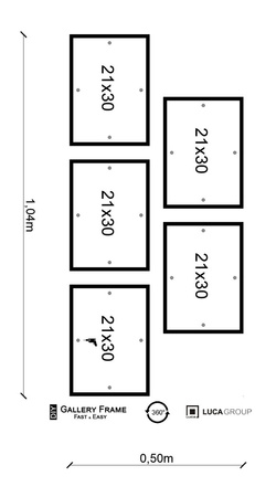 Zestaw naturanych ramek na 5 zdjęć PINIA 00 GF0014