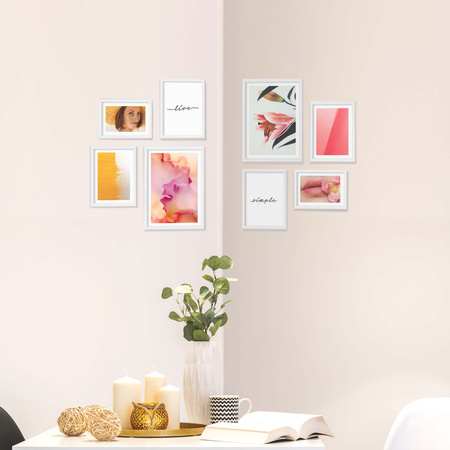 Zestaw białych ramek na 8 zdjęć PINIA 1 GF0043