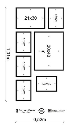 Zestaw białych ramek na 7 zdjęć PINIA 1 GF0023